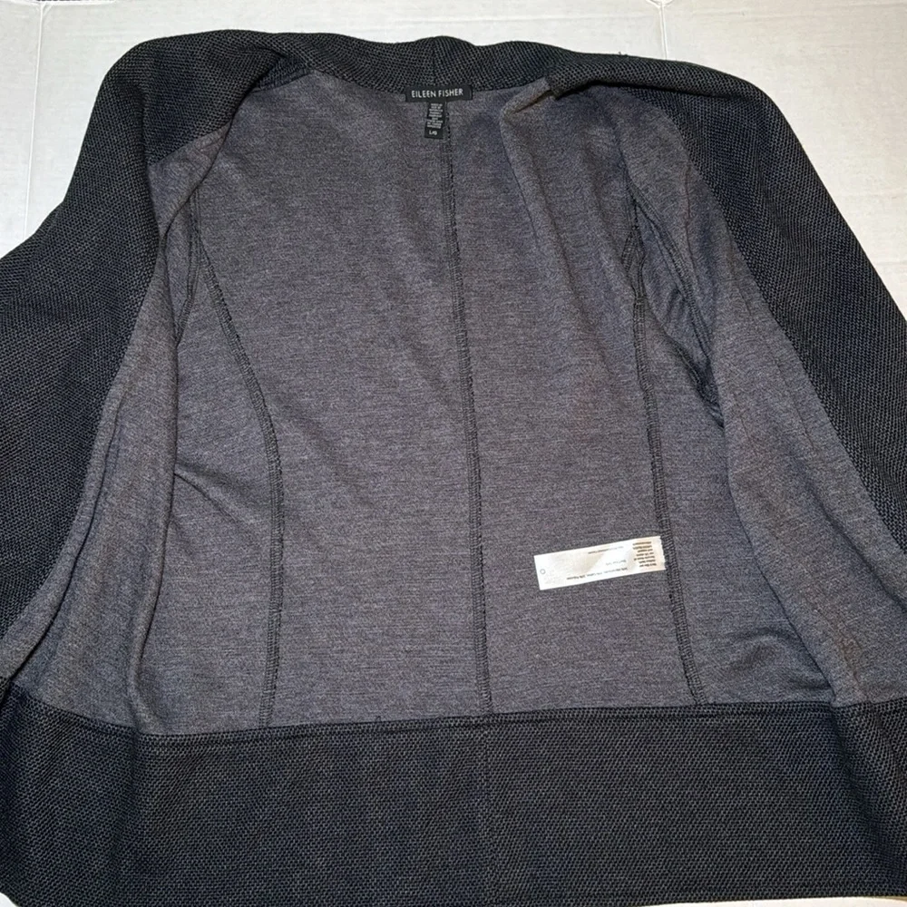 Eileen Fisher Soft Knit Open Front Blazer Jacket Size L